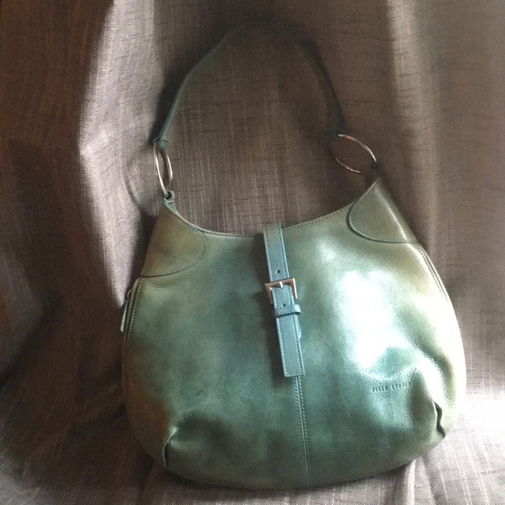 Turquoise ombré bag